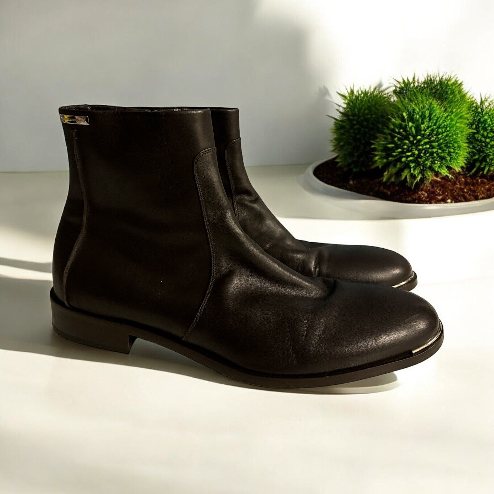 Alessandro Dell’acqua Mens Brown Leather Chukka Dress Boots Sz 44.5 13 Italy